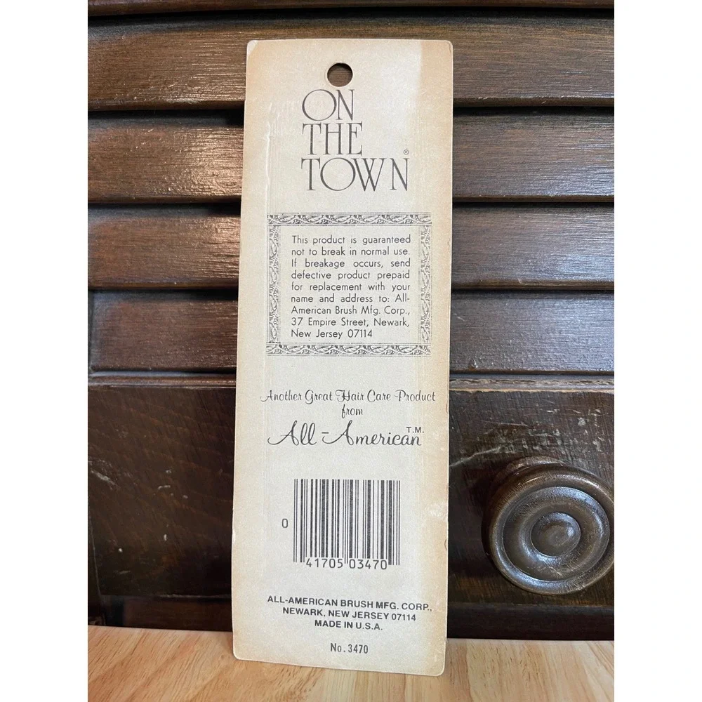 VTG On‎ The Town All American Black Fine Tooth Pocket Comb Unbreakable 3470 NEW
